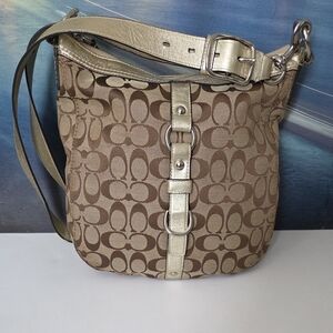 Coach Brown & Gold Shoulder Bag EUC
